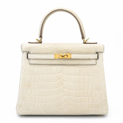 KELLY RETOURNE 25 ALLIGATOR MATTE BETON GHW