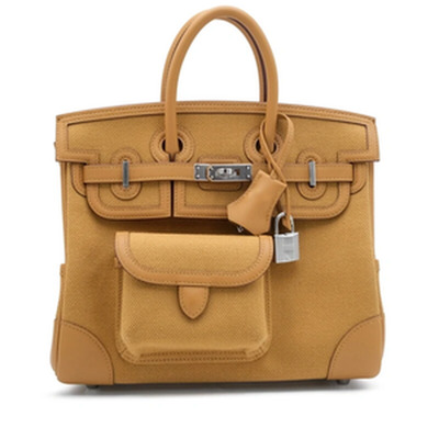 BIRKIN CARGO 25 VEAU SWIFT/TOILE GOELAND DESERT/SESAME PHW
