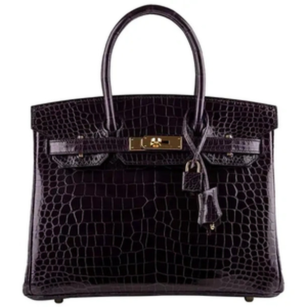 BIRKIN 30 SHINY CROCODILE NILOTICUS AUBERGINE GHW