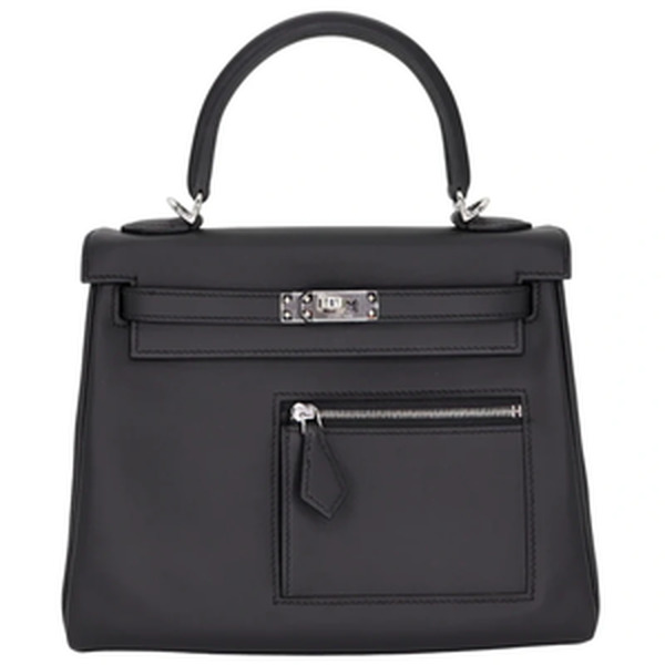 KELLY 25 COLORMATIC BLACK SWIFT LEATHER PHW