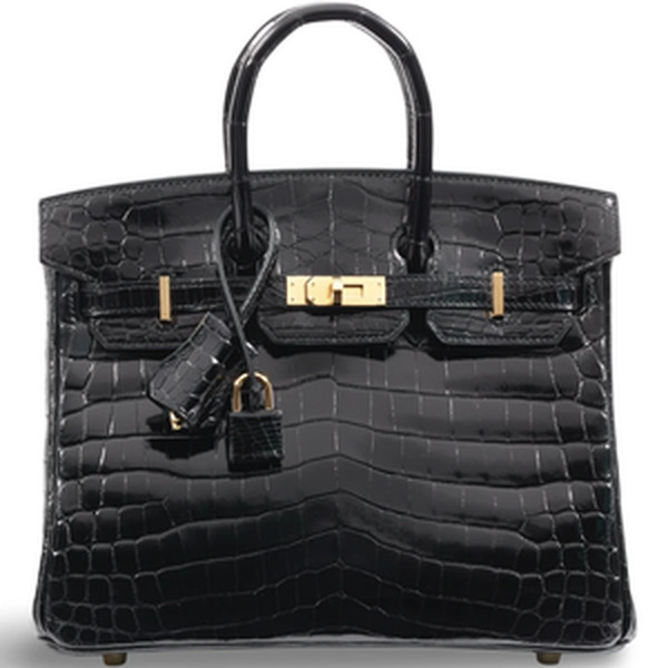 BIRKIN 25 CROCODILE NILOTICUS SHINY NOIR GHW