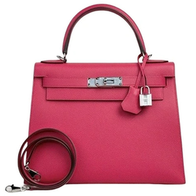 KELLY SELLIER 28 VEAU EPSOM FRAMBOISE/PRUNE