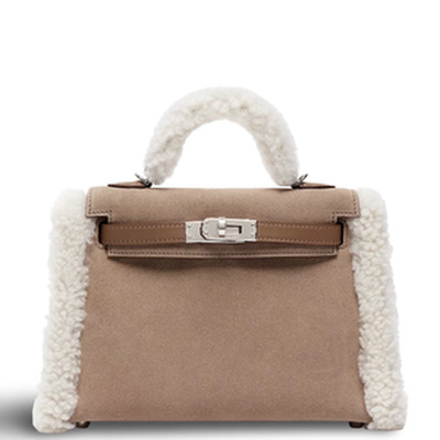 KELLY 20 TEDDY SHEARLING VEAU SWIFT ETOUPE PHW