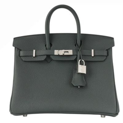 BIRKIN 25 VEAU TOGO NEW VERT FONCE PHW