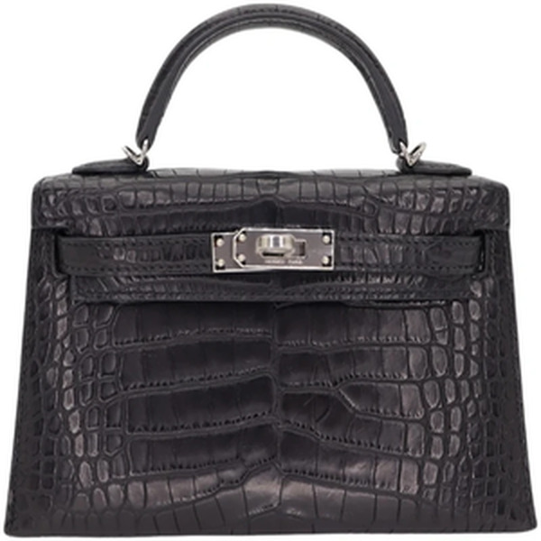 MINI KELLY II BLACK MAT ALLIGATOR MISSISSIPPIENSIS