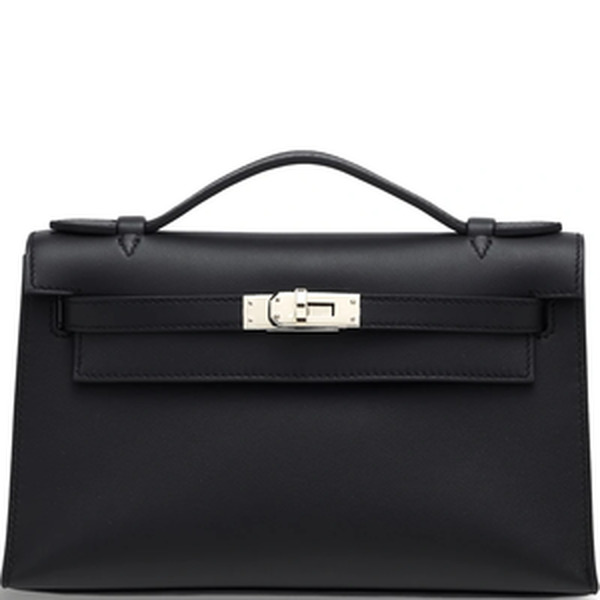KELLY POCHETTE VEAU SWIFT NOIR PHW