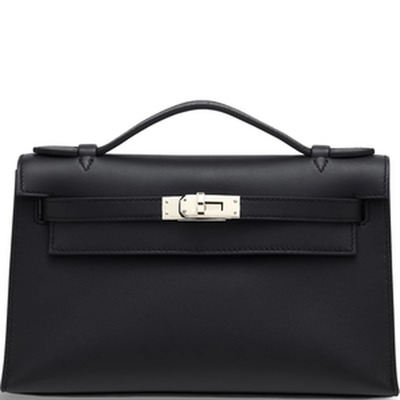KELLY POCHETTE VEAU SWIFT NOIR PHW