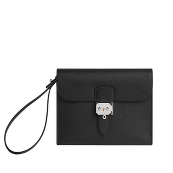 Sac a Depeches 24 pouch Noir Epsom PHW