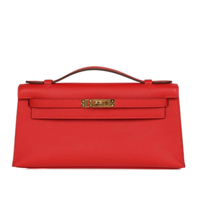 KELLY POCHETTE VEAU SWIFT ROUGE RADIEUX GHW