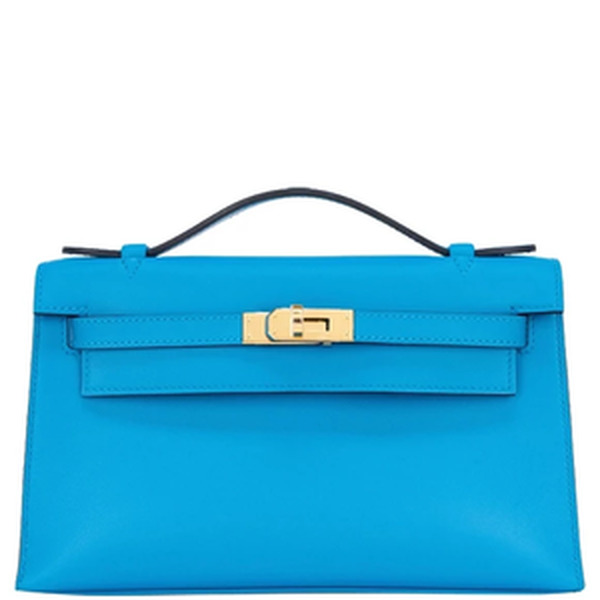 KELLY POCHETTE VEAU SWIFT BLEU FRIDA GHW