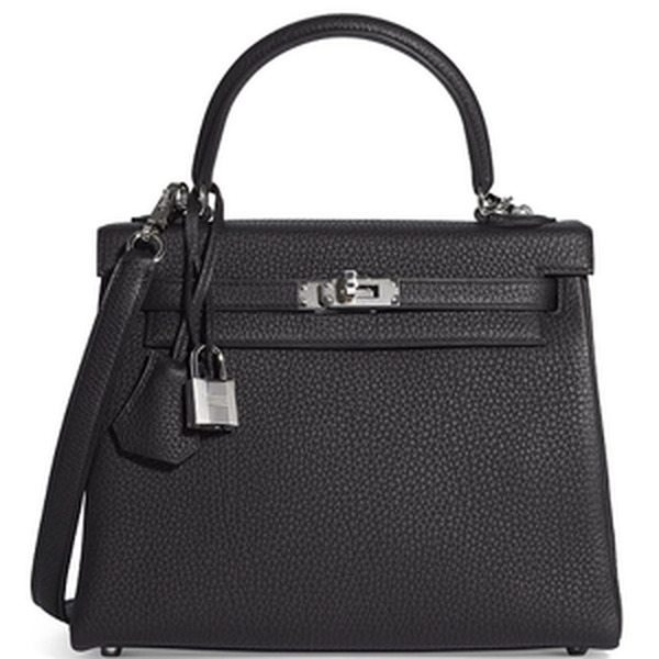 KELLY RETOURNE 25 VEAU TOGO NOIR PHW