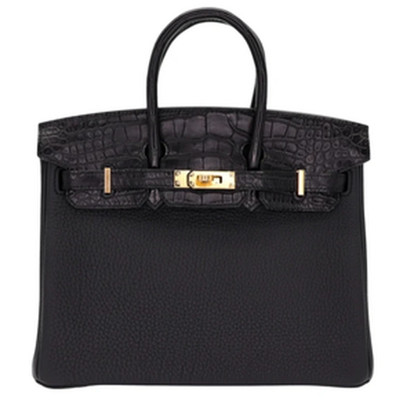 BIRKIN TOUCH 25 ALLIGATOR MATTE/TOGO BLEU NOIR/NOIR GHW