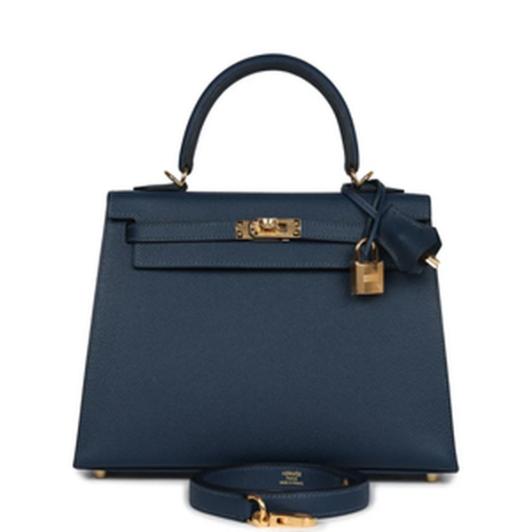 KELLY 25 VEAU EPSOM BLEU DE PRUSSE GHW