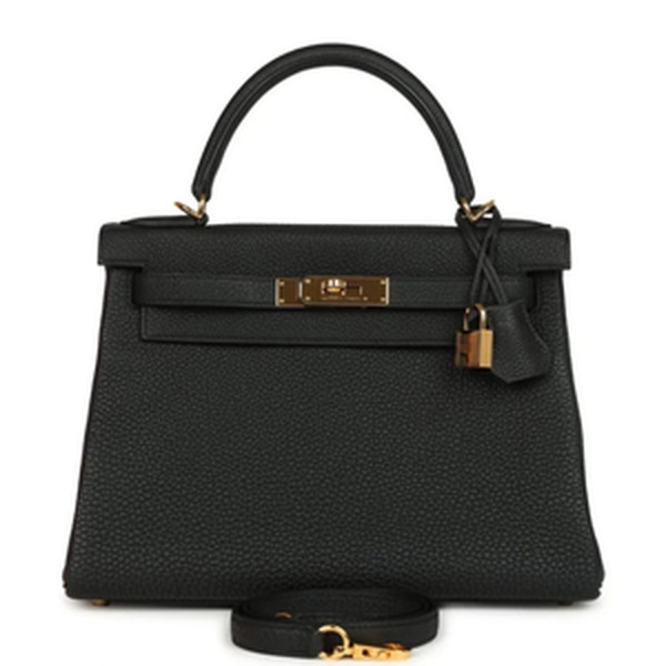 SAC KELLY RETOURNE 28 VEAU TOGO NOIR GHW