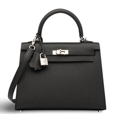 KELLY SELLIER 25 VEAU EPSOM NOIR PHW