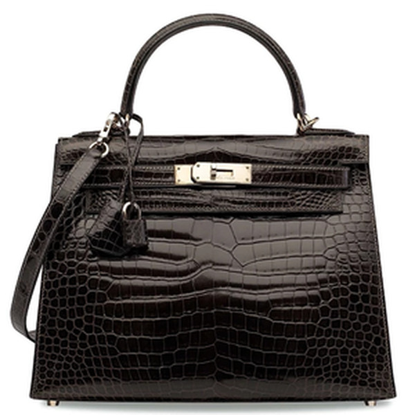 KELLY SELLIER 28 ALLIGATOR MISSISSIPPIENSIS LISSE NOIR PHW