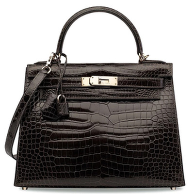 KELLY SELLIER 28 ALLIGATOR MISSISSIPPIENSIS LISSE NOIR PHW