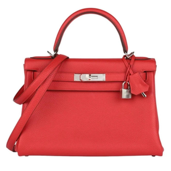 SAC KELLY RETOURNE 25 VEAU CHERI ROUGE RADIEUX